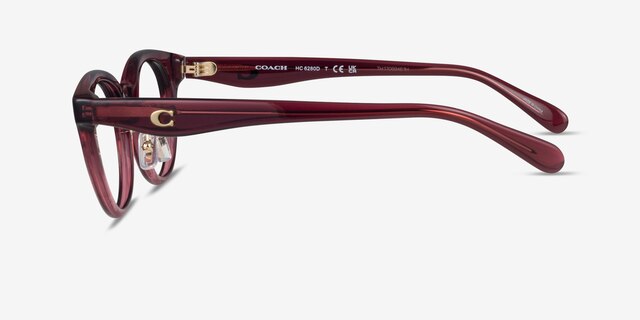 Coach HC6280D Transparent Burgundy AcétateMontures de lunettes de vue d'EyeBuyDirect, Vue de Côté