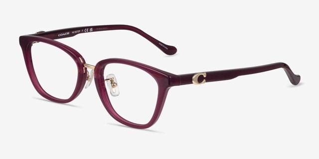 Coach HC6272F Milky Merlot Acetate-metalMontures de lunettes de vue d'EyeBuyDirect, Vue d'Angle