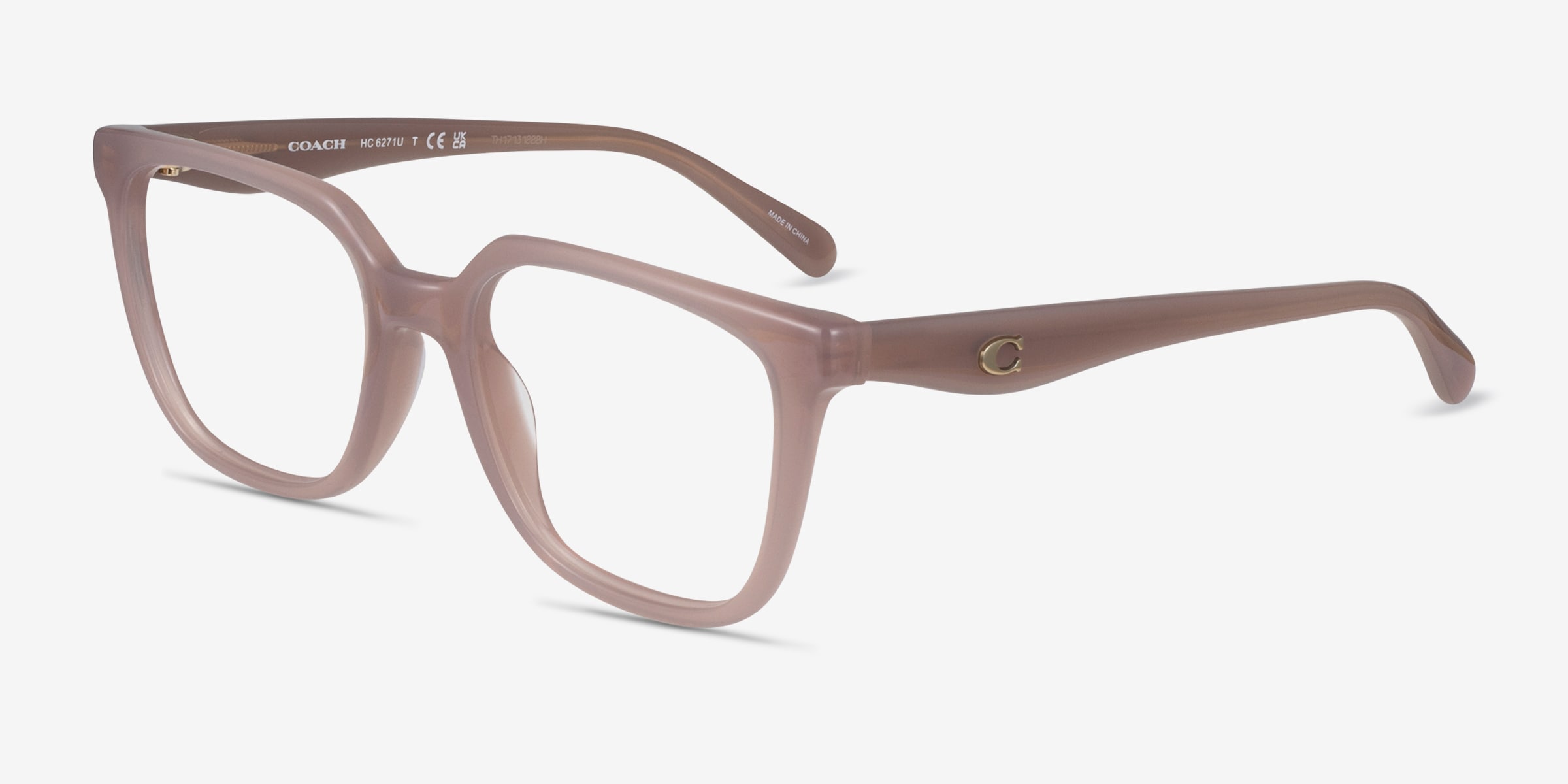 Coach HC6271U - Square Milky Putty Frame Glasses For Women 