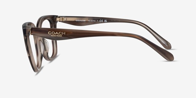 Coach HC6274U Striated Redwood Maple AcétateMontures de lunettes de vue d'EyeBuyDirect, Vue de Côté