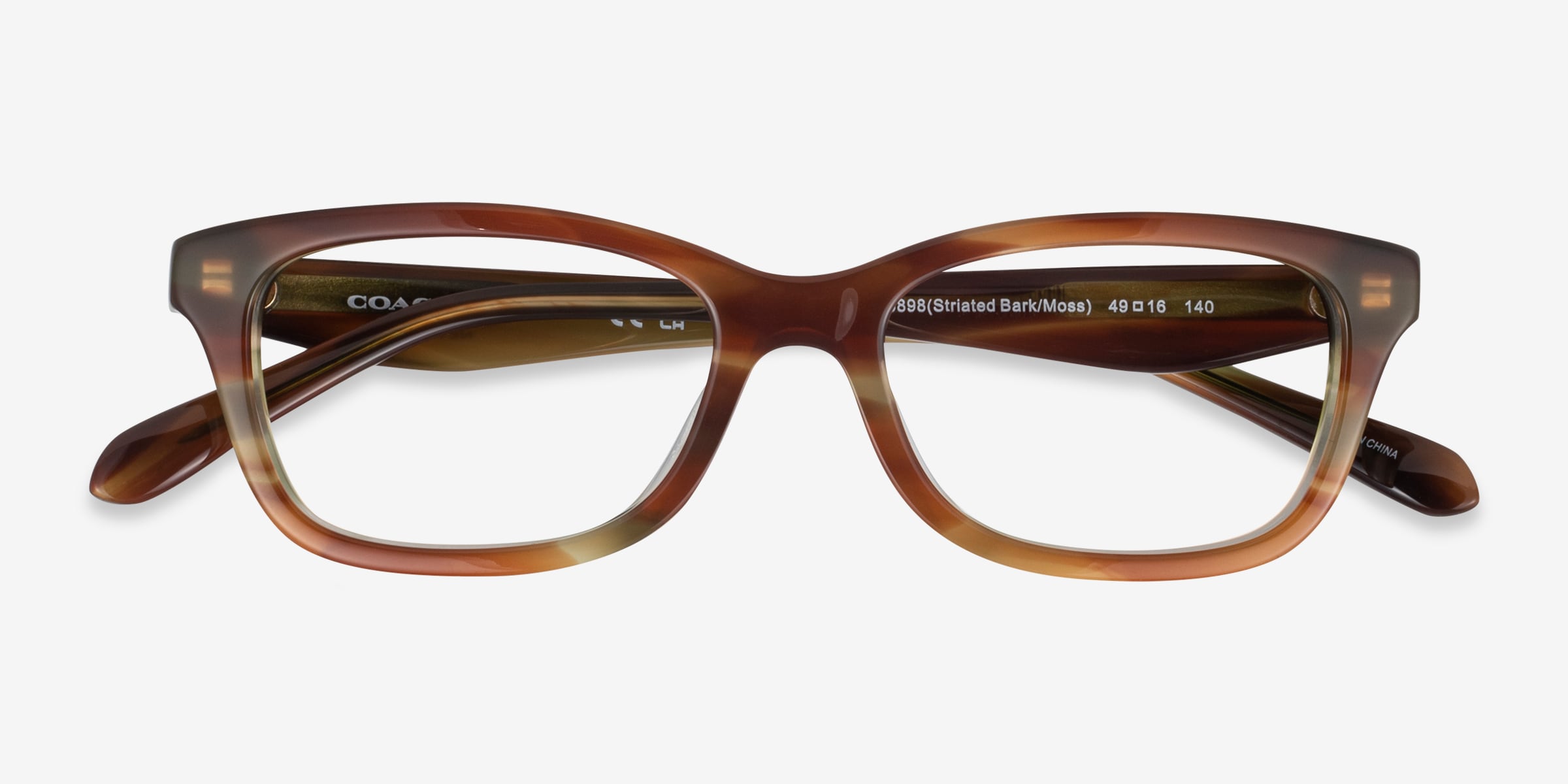 Coach HC6275U - Rectangle Striated Bark Moss Frame Glasses For