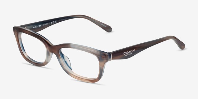 Coach HC6275U Striated Maple Blueberry AcétateMontures de lunettes de vue d'EyeBuyDirect, Vue d'Angle