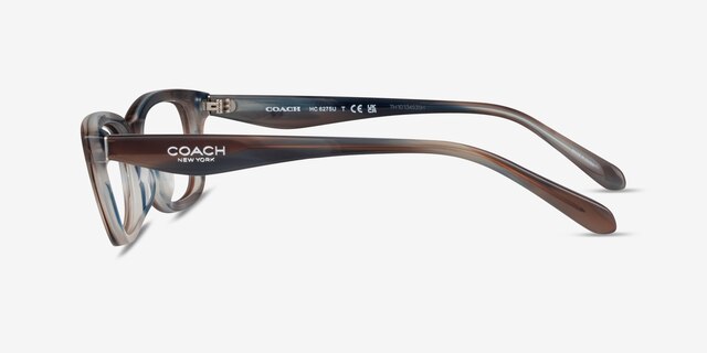 Coach HC6275U Striated Maple Blueberry AcétateMontures de lunettes de vue d'EyeBuyDirect, Vue de Côté