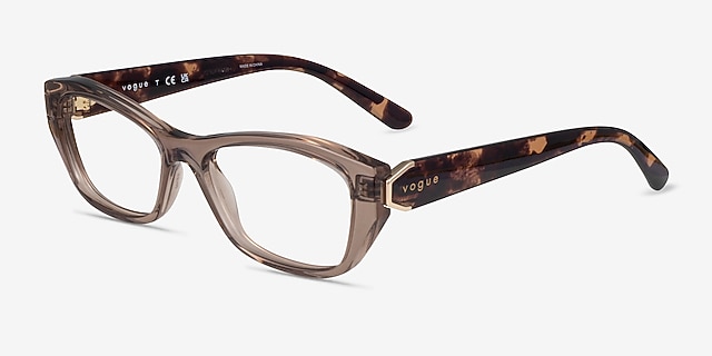 Vogue Eyewear VO5676 Transparent Brown Alternative MaterialsEyeglass Frames from EyeBuyDirect, Angle View