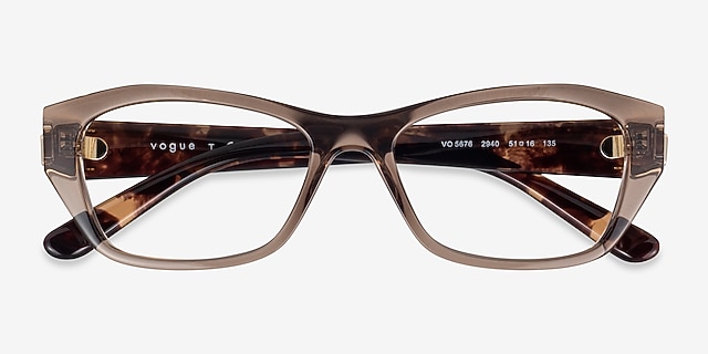 Vogue Eyewear VO5676 Transparent Brown Alternative MaterialsEyeglass Frames from EyeBuyDirect, Closed View