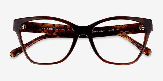 Coach HC6207U Caramel Tortoise AcetateEyeglass Frames from EyeBuyDirect, Closed View