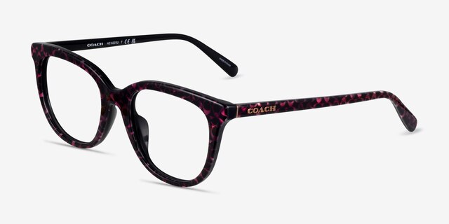 Coach HC6223U Ruby Pearl Signature C AcetateEyeglass Frames from EyeBuyDirect, Angle View