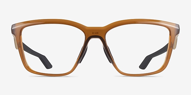Oakley Enigma Mass Transparent Dark Amber MétalMontures de lunettes de vue d'EyeBuyDirect, Vue de Face