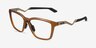 Oakley Enigma Mass Transparent Dark Amber MétalMontures de lunettes de vue d'EyeBuyDirect, Vue d'Angle