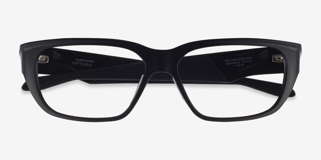 Oakley Upturn Satin Black PlasticEyeglass Frames from EyeBuyDirect, Closed View