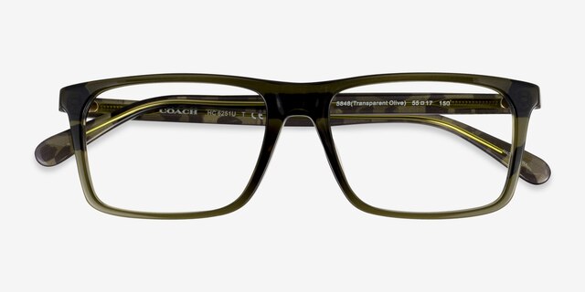 Coach HC6251U Transparent Olive AcetateEyeglass Frames from EyeBuyDirect, Closed View