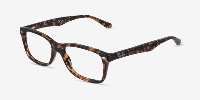Ray-Ban RB5228 Tortoise Red Turtle AcetateEyeglass Frames from EyeBuyDirect, Angle View