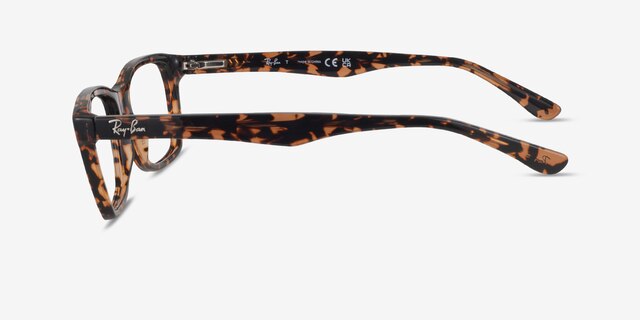 Ray-Ban RB5228 Tortoise Red Turtle AcetateEyeglass Frames from EyeBuyDirect, Side View
