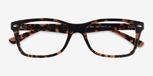 Ray-Ban RB5228 Tortoise Red Turtle AcetateEyeglass Frames from EyeBuyDirect, Closed View