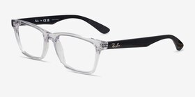 Ray-Ban RB7025 Transparent Plastique Montures de lunettes de vue d'EyeBuyDirect, Vue d'Angle