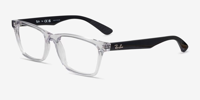 Ray-Ban RB7025 Transparent PlasticEyeglass Frames from EyeBuyDirect, Angle View