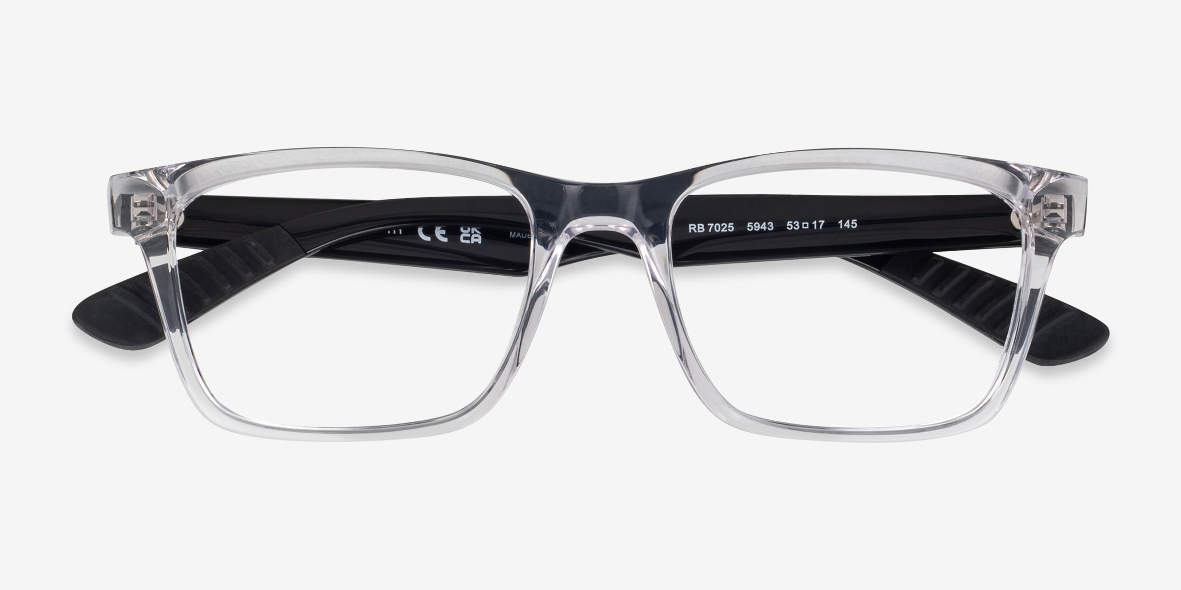 Ray-Ban RB7025 - Rectangle Transparent Frame Eyeglasses | Eyebuydirect