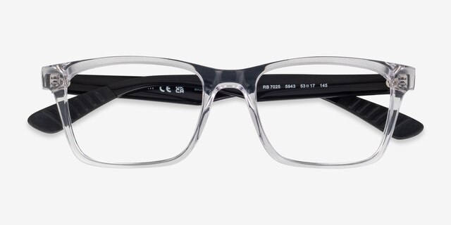 Ray-Ban RB7025 Transparent PlasticEyeglass Frames from EyeBuyDirect, Closed View
