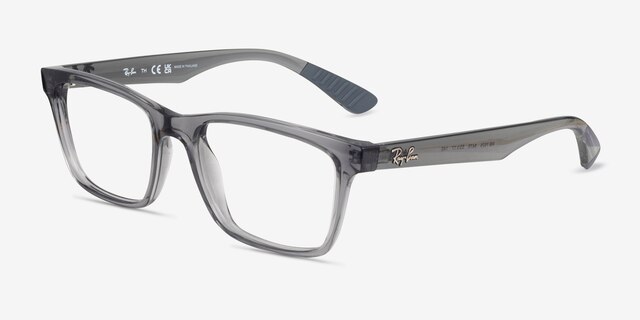 Ray-Ban RB7025 Light Gray PlasticEyeglass Frames from EyeBuyDirect, Angle View