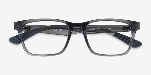 Ray-Ban RB7025 Light Gray PlasticEyeglass Frames from EyeBuyDirect, Closed View