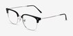Ray-Ban RB7216 New Clubmaster Black Silver PlasticEyeglass Frames from EyeBuyDirect, Angle View
