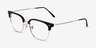 Ray-Ban RB7216 New Clubmaster Black Silver PlasticEyeglass Frames from EyeBuyDirect, Angle View