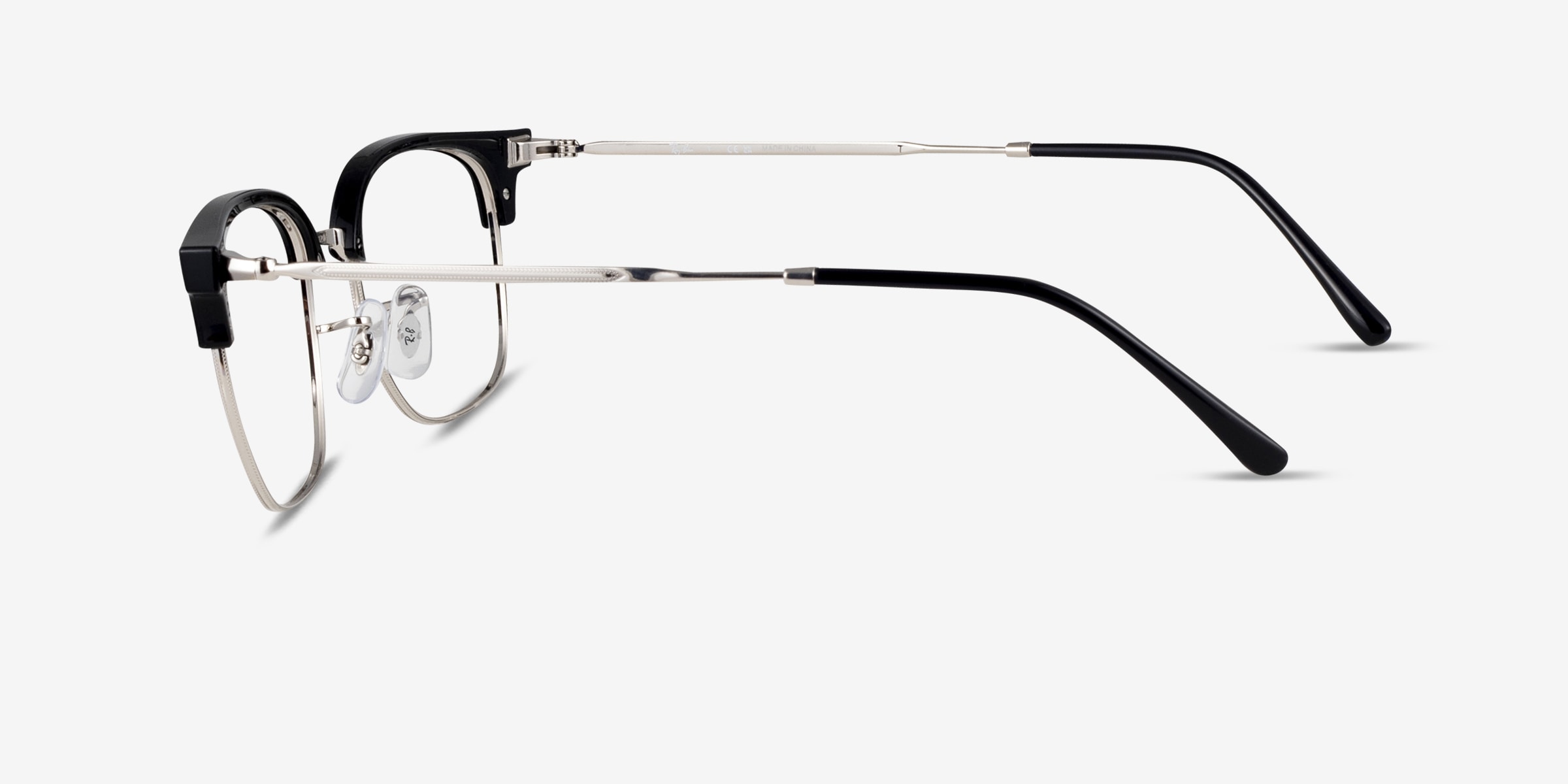 Ray-Ban RB7216 New Clubmaster - Browline Black Silver Frame