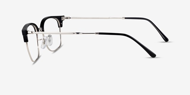 Ray-Ban RB7216 New Clubmaster Black Silver PlasticEyeglass Frames from EyeBuyDirect, Side View