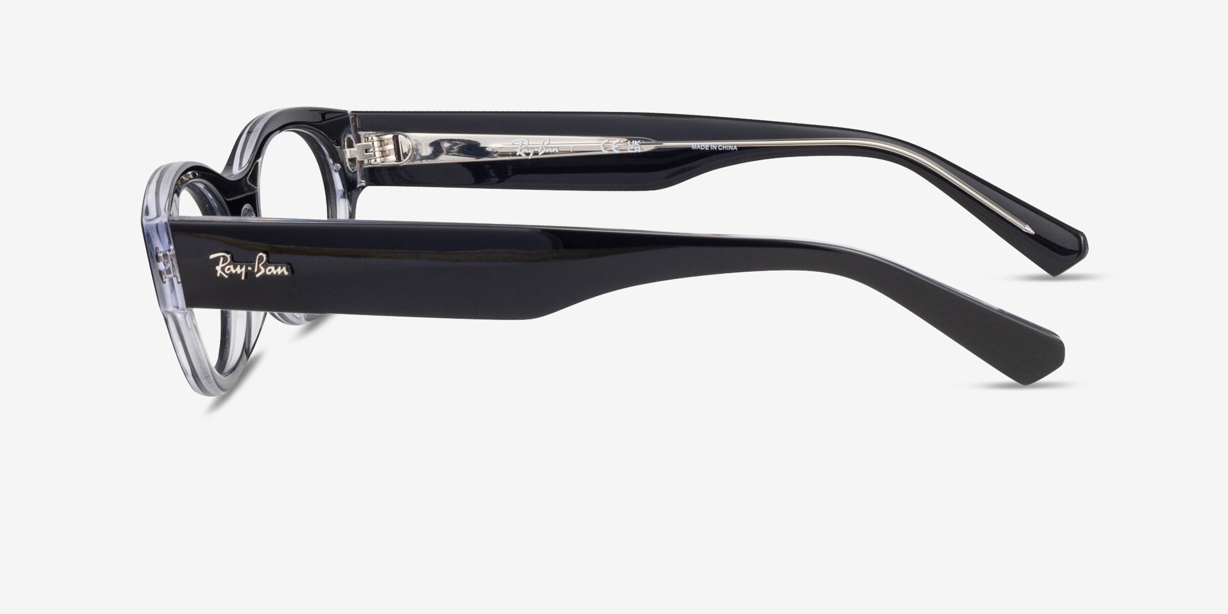 Ray-Ban RB5447 - Oval Tortoise On Transparent Frame Eyeglasses
