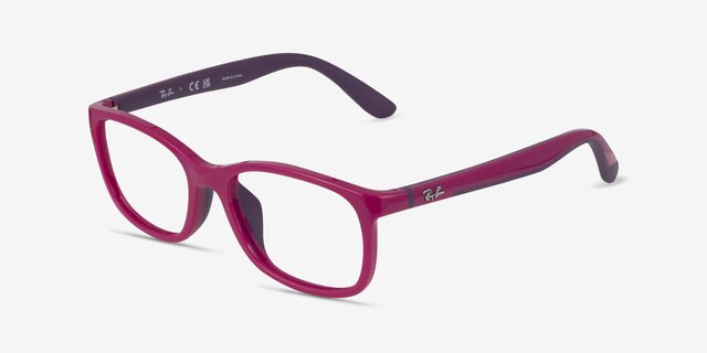 Ray-Ban RB1644 Fucsia On Rubber Violet Éco-responsableMontures de lunettes de vue d'EyeBuyDirect, Vue d'Angle