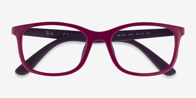 Ray-Ban RB1644 Fucsia On Rubber Violet Éco-responsableMontures de lunettes de vue d'EyeBuyDirect, Vue Rapprochée
