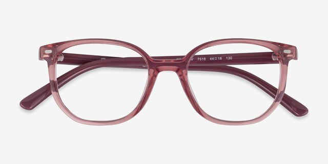 Ray-Ban Junior Ellot Transparent Pink PlasticEyeglass Frames from EyeBuyDirect, Closed View