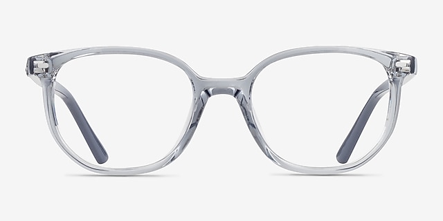 Ray-Ban Junior Ellot Transparent Gray PlasticEyeglass Frames from EyeBuyDirect, Front View