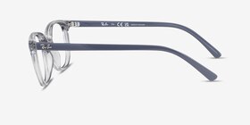 Ray-Ban Junior Ellot Transparent Gray Plastique Montures de lunettes de vue d'EyeBuyDirect, Vue de Côté