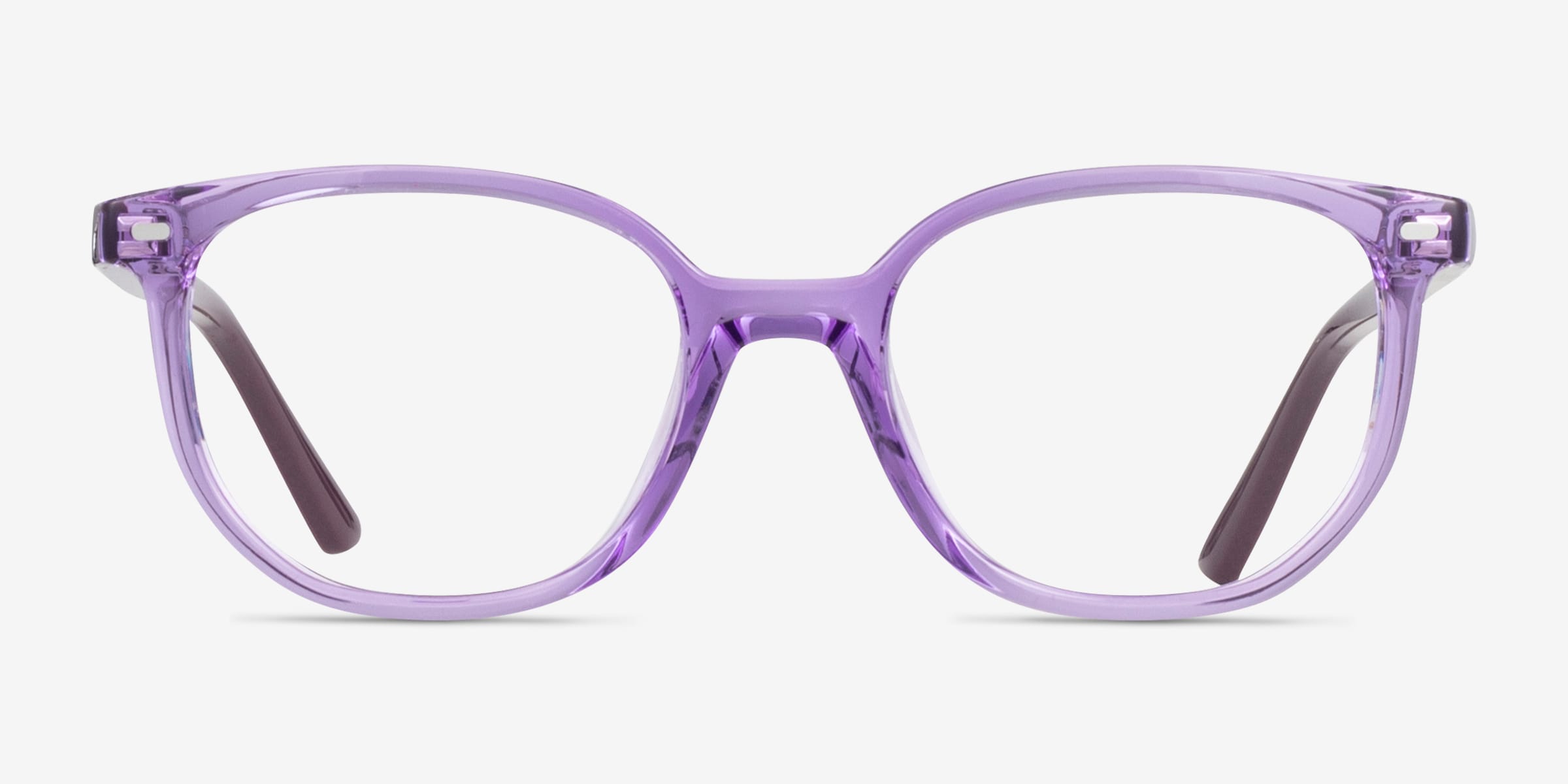 Ray-Ban Junior Ellot - Square Transparent Violet Frame Glasses For
