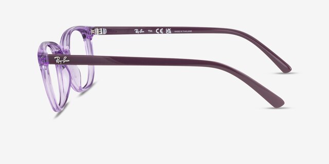 Ray-Ban Junior Ellot Transparent Violet PlasticEyeglass Frames from EyeBuyDirect, Side View