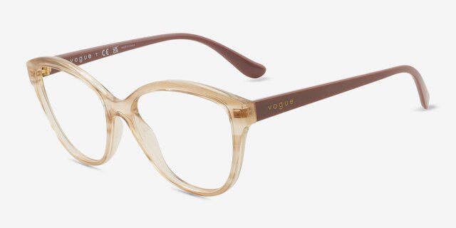 Vogue Eyewear VO5489 Top Texture Brown PlasticEyeglass Frames from EyeBuyDirect, Angle View