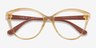 Vogue Eyewear VO5489 Top Texture Brown PlasticEyeglass Frames from EyeBuyDirect, Closed View