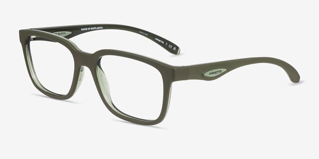 ARNETTE Steek Military Transparent Green Éco-responsableMontures de lunettes de vue d'EyeBuyDirect, Vue d'Angle