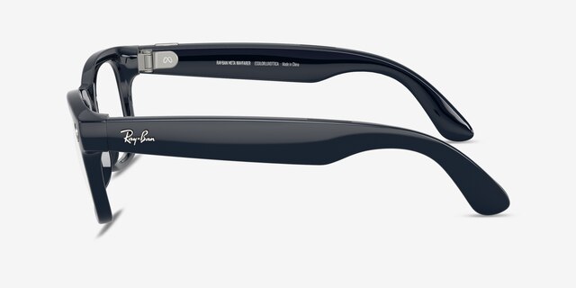 Ray-Ban Meta Wayfarer (Gen 2) Shiny Cosmic Blue Plastic from EyeBuyDirect, Side View