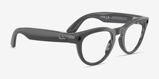 Ray-Ban Meta Headliner (Gen 2) - Round Shiny Asteroid Gray Frame | Eyebuydirect