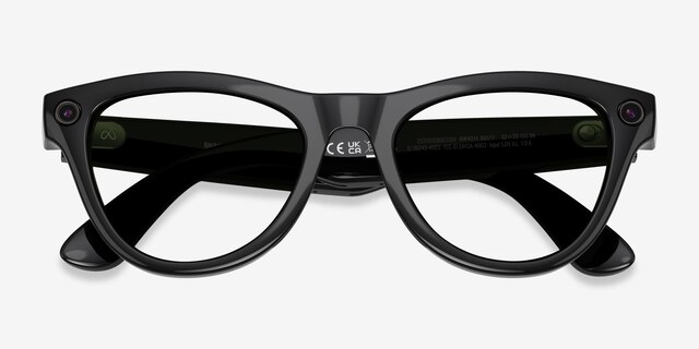 Ray-Ban Meta Skyler (Gen 2) Jet Black Plastic from EyeBuyDirect, Closed View