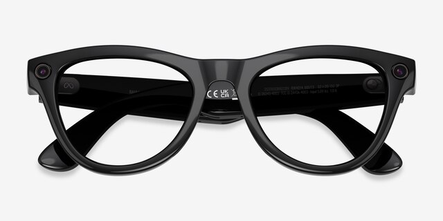 Ray-Ban Meta Skyler (Gen 2) Polished Black Plastic from EyeBuyDirect, Closed View
