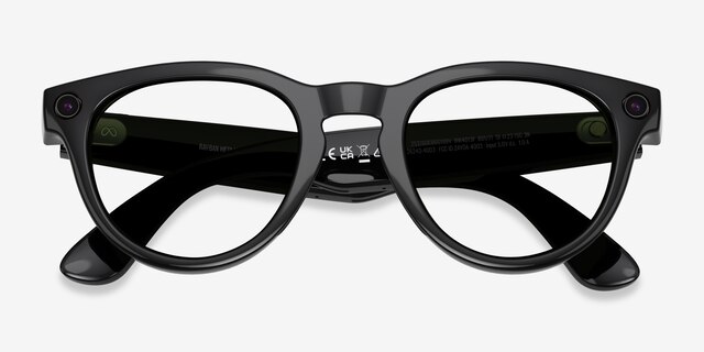 Ray-Ban Meta Headliner Low Bridge Fit (Gen 2) Shiny Black Plastic from EyeBuyDirect, Closed View