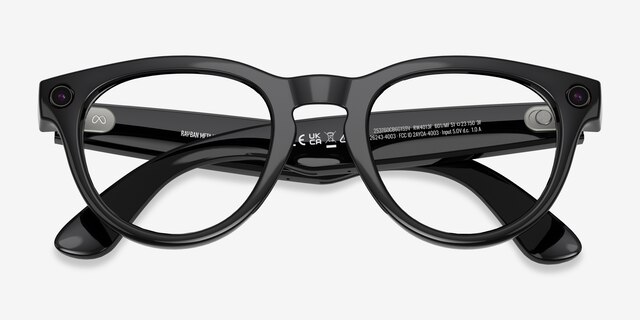 Ray-Ban Meta Headliner Low Bridge Fit (Gen 2) Polished Black Plastic from EyeBuyDirect, Closed View