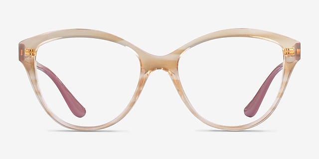 Vogue Eyewear VO5489 Top Texture Brown Honey PlasticEyeglass Frames from EyeBuyDirect, Front View