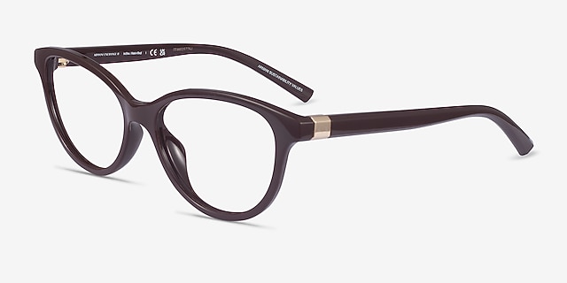 Armani Exchange AX3138U Shiny Dark Brown PlasticEyeglass Frames from EyeBuyDirect, Angle View