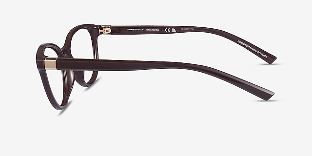 Armani Exchange AX3138U Shiny Dark Brown PlasticEyeglass Frames from EyeBuyDirect, Side View