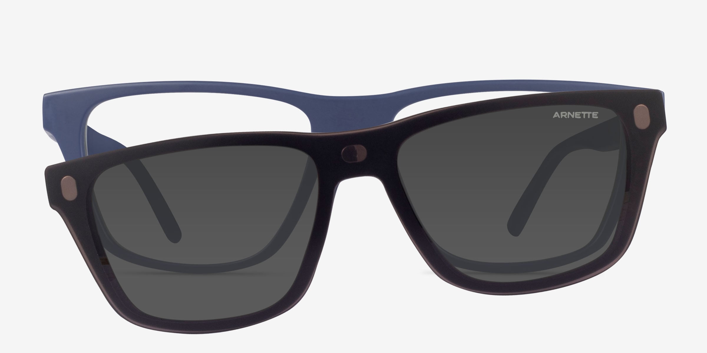 ARNETTE AN4376 Clip-On - Rectangle Matte Dark Blue Frame Glasses