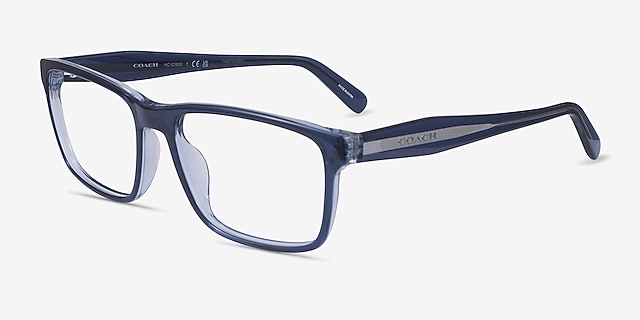 Coach HC6292U Transparent Dark Blue AcetateEyeglass Frames from EyeBuyDirect, Angle View